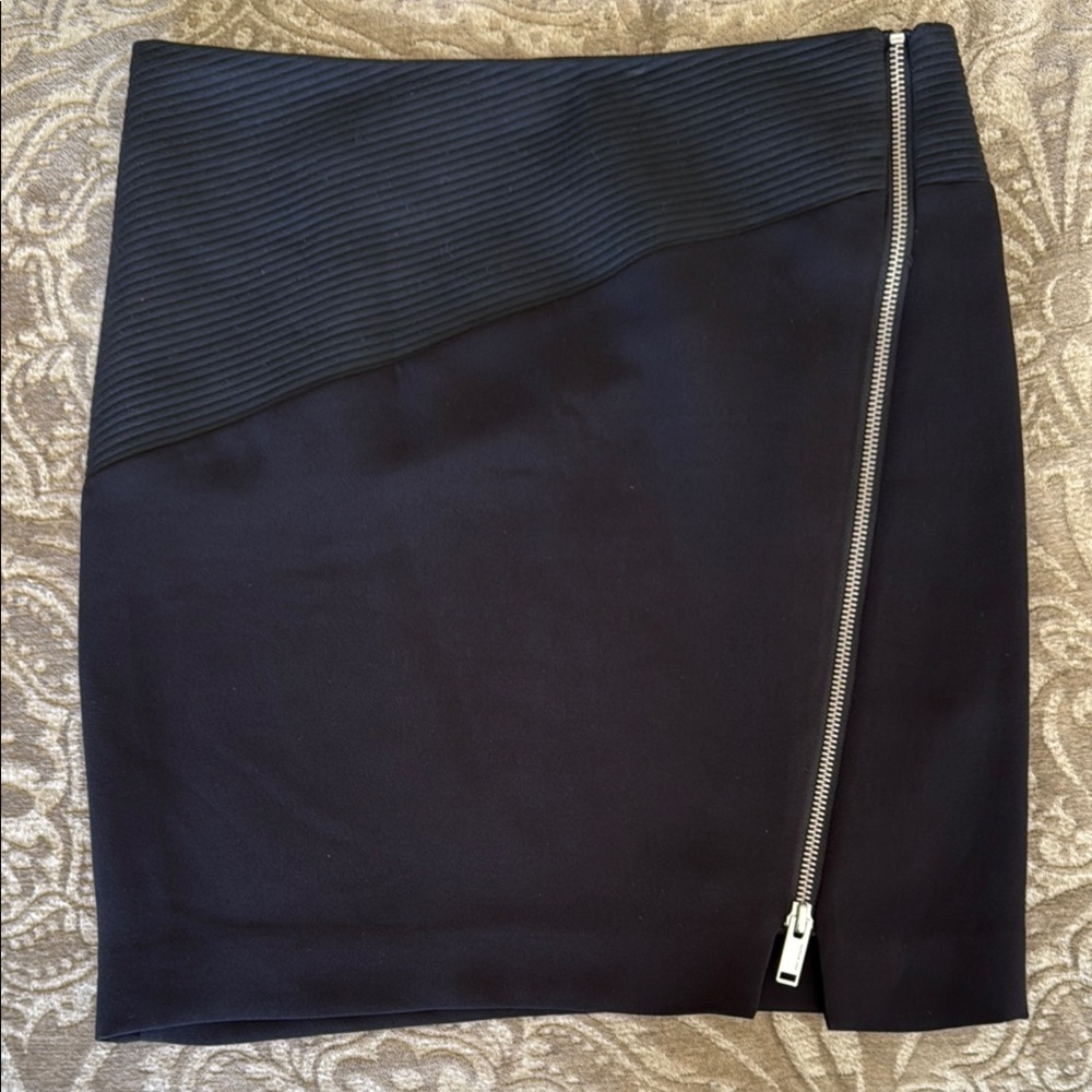 Ikks Black Asymmetrical Mini Pencil Skirt